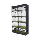 Propagator XL von Garden Highpro Das Anzuchtzelt für Profigärtner mit starken Ambitionen! Der Propagator XL ist ein Vermehrungszelt, das die perfekte Umgebung für die Aufzucht von Sämlingen, Stecklingen und Sprossen bietet. Es besteht aus hochreflektierendem 420D-Nylon-Material und schafft ein ideales Mikroklima für deine Pflanzen. Aufgrund der Größe von 120 x 40 x 200 cm kann dieses Growzelt am besten durch LED-Lampen für kleine Growzelte beleuchtet werden. Die Growbox hat 5 Etagen mit jeweils 0,48 m² Anbaufläche. Um dir deine Entscheidung weiter zu erleichtern, haben wir für dich nochmal kurz und knapp alle relevanten Produktinformationen und den Lieferumfang aufgelistet. Wir freuen uns, deine Bestellung schnellstmöglich zu bearbeiten und sie dir zu liefern. So kannst du endlich loslegen! Bei Fragen zögere nicht, uns zu kontaktieren. Wir helfen dir gern weiter. Produktinformationen Größe montiert: 120 × 40 × 200 cm Anbaufläche: 0,48 m² je Ebene (Insgesammt: 2,4 m²) Robuste und lichtundurchlässige Materialien Material: 420D-Nylon (Reflexion: 97%) Sichtfenster in Vordertür Öffnung A: 3x 135 mm für die Lüftung Öffnung B: 4x 80 mm für die Kabel Lichtdichte Reißverschlüsse Maximale Belastbarkeit: 36 kg Lieferumfang GHP Propagator XL